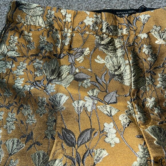 Banana Republic Floral Wide-Leg Trousers - Gold and White - Picture 5 of 16